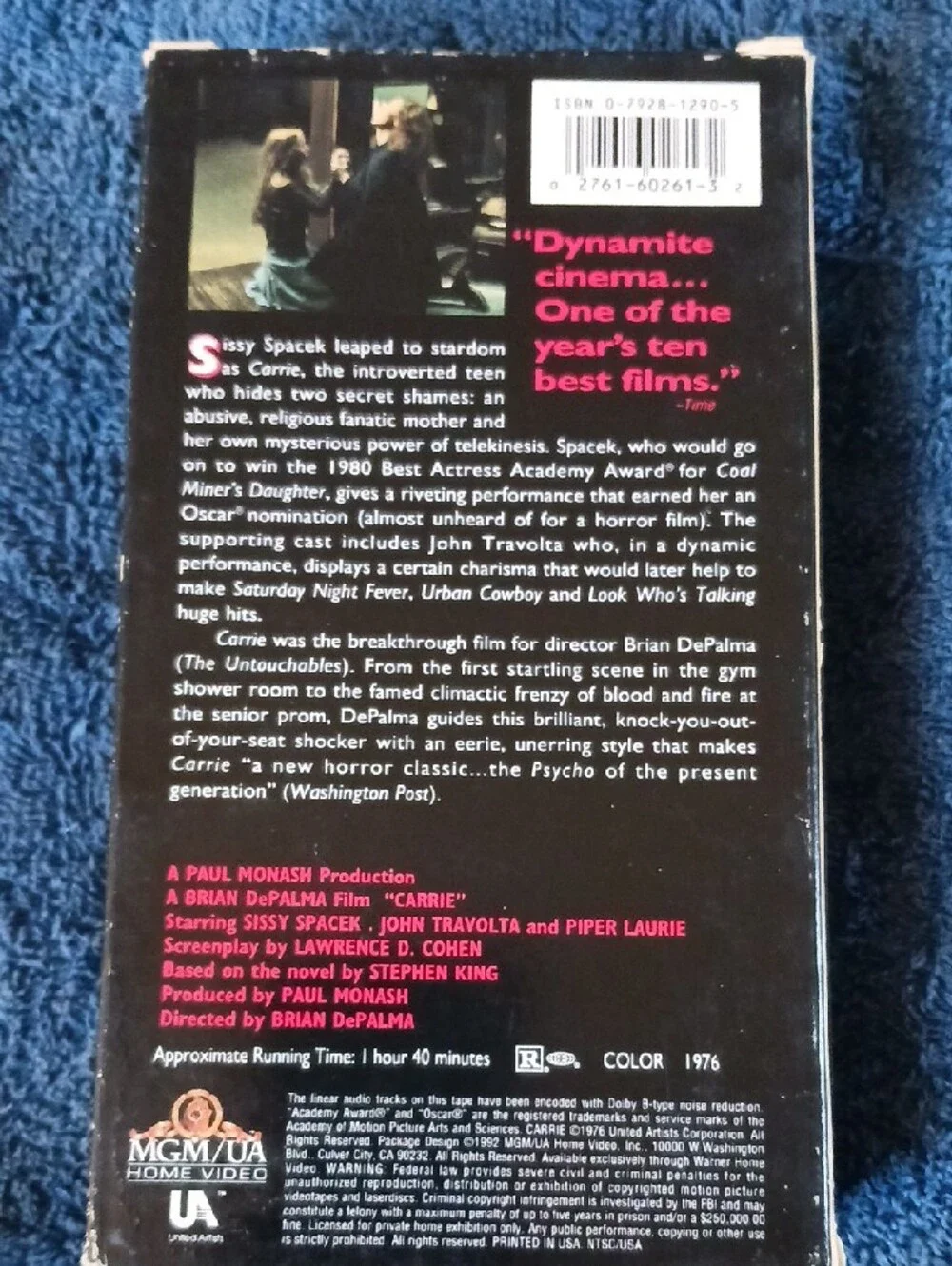 Carrie VHS Tape - Red/Yellow Cover -